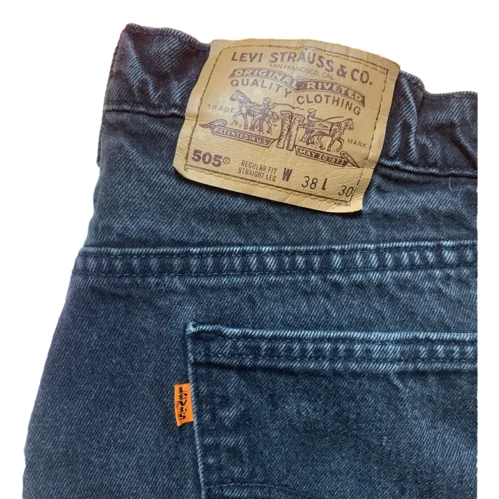 Vintage Levi 505 Orange Tab Black Jeans